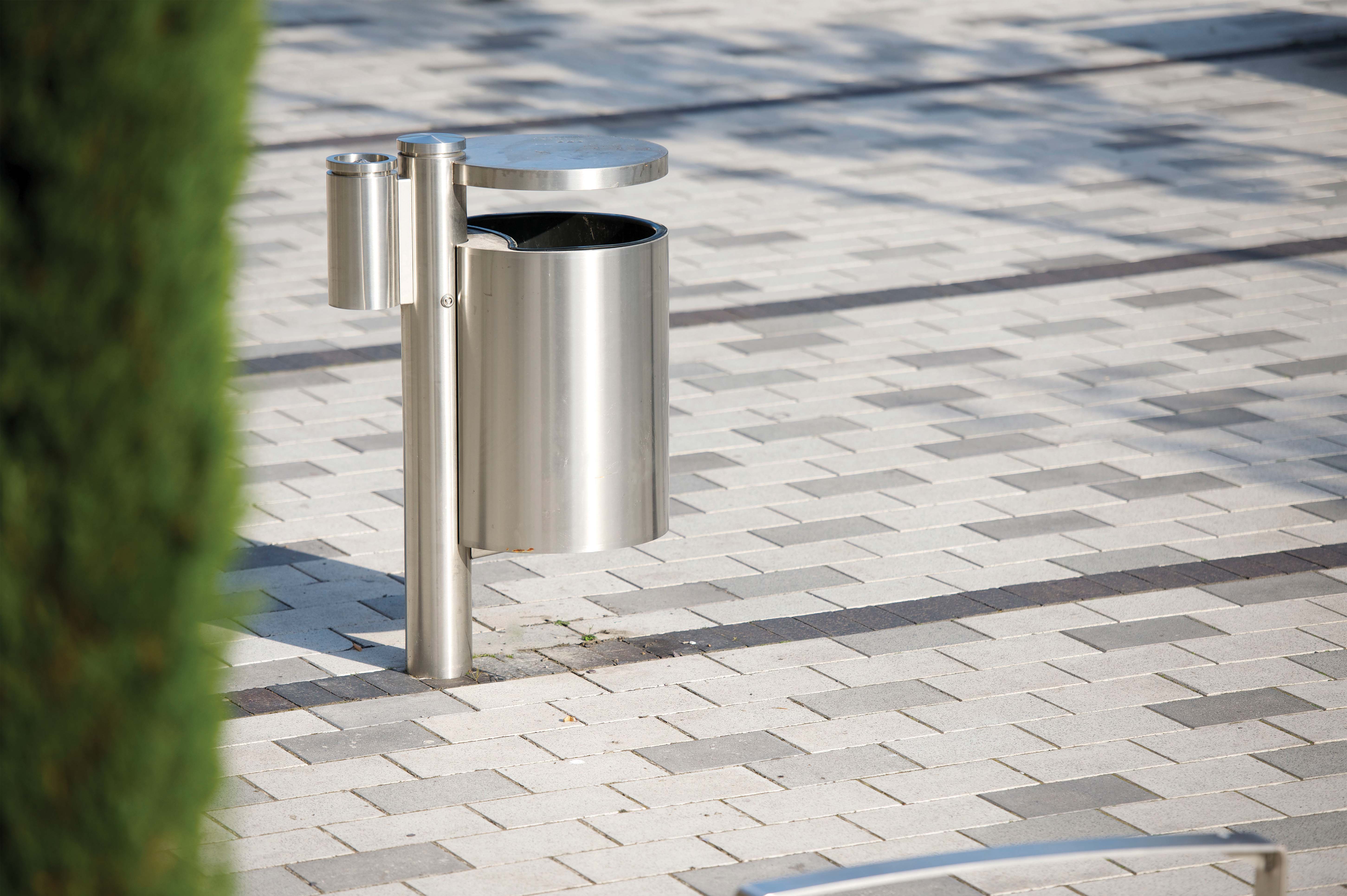 GEO fast pullert m. skraldespand, PAS 68, 75/80 